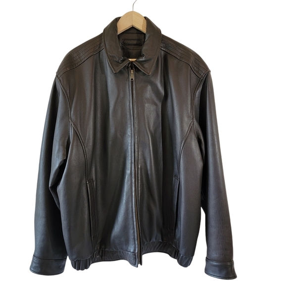 ROUNDTREE & YORKE Men's Genuine Lamb Skin Leather Jacket Sz XL Brown Full-Zip - Picture 16 of 16